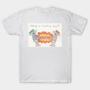 Christmas cracker koala bear watercolour T-Shirt